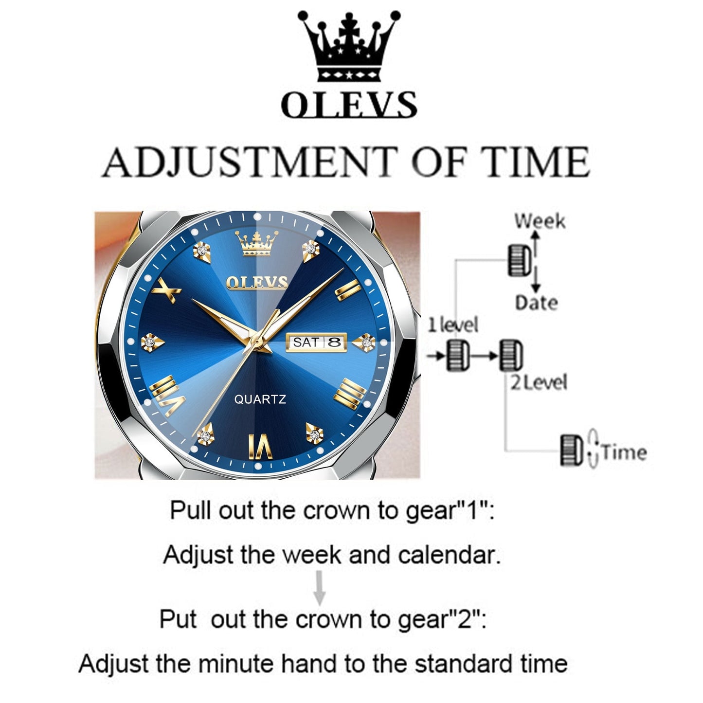 OLEVS Watches for Men Business Dress Analog Quartz Two Tone Gold Plated Stainless Steel Classic Waterproof Luminous Date Casual Mens Wrist Watches Reloj Para Hombre