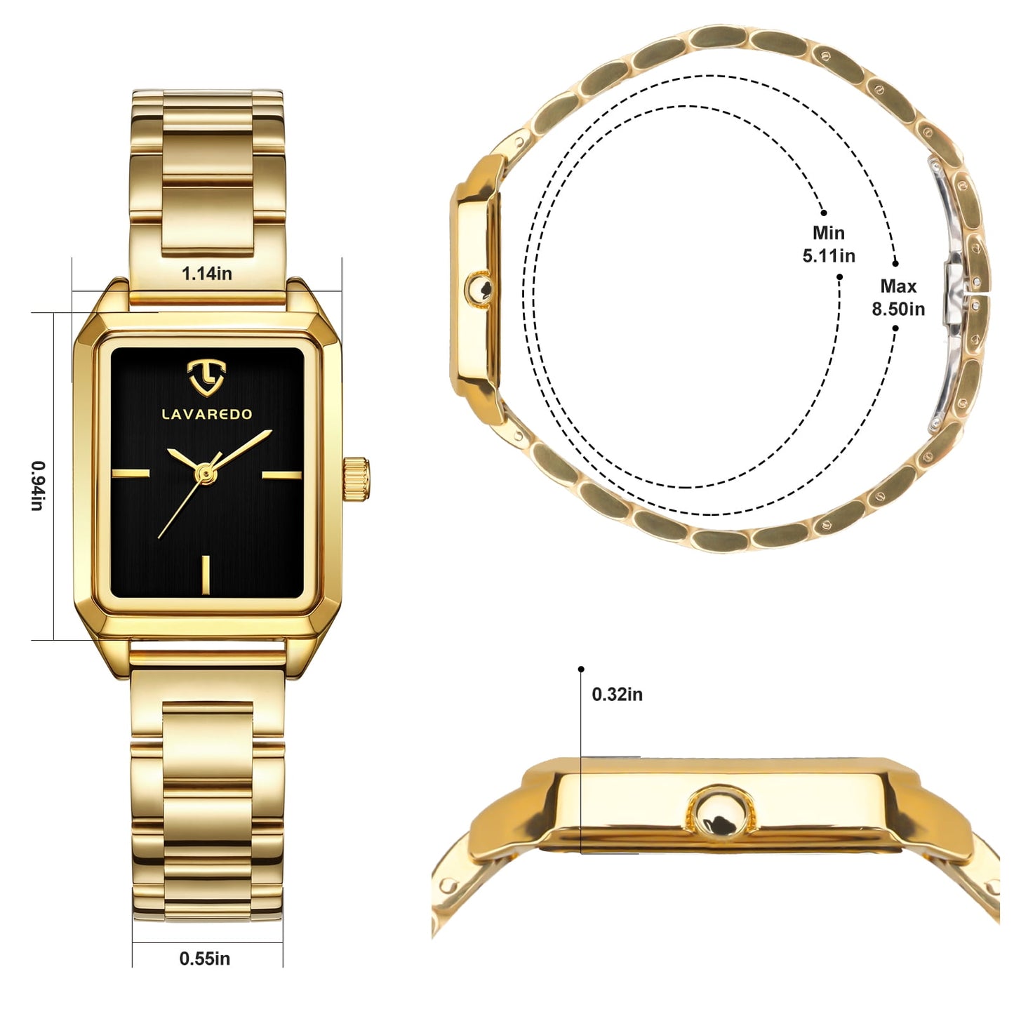 Watches for Women Luxury Ladies Quartz Wrist Watches Stainless Steel Bracelet,Waterproof Square Ladies Watches Mother's Day Gifts for Women