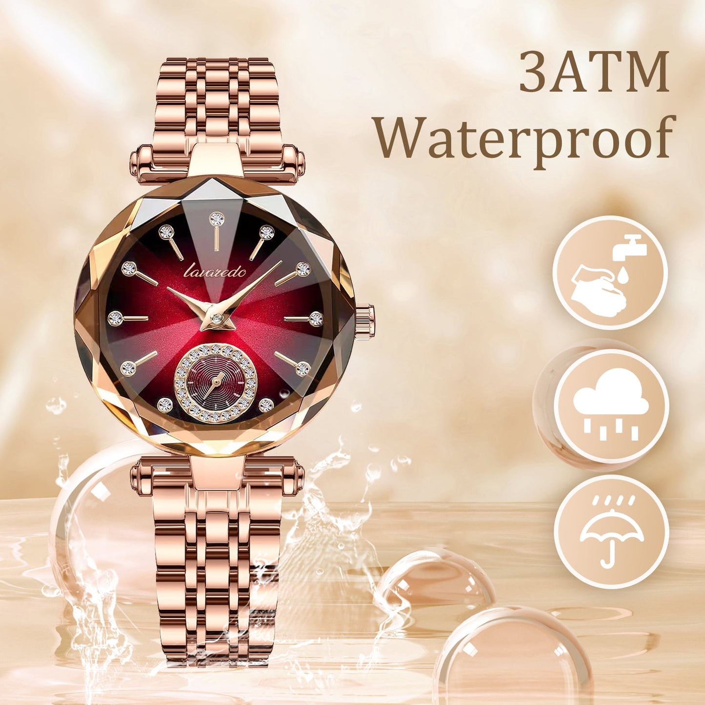 Women Watch Fashion Diamond Analog Quartz Wristwatches Luxury Ladies Watch with Stainless Steel Band Waterproof Wristwatches Gift for Women