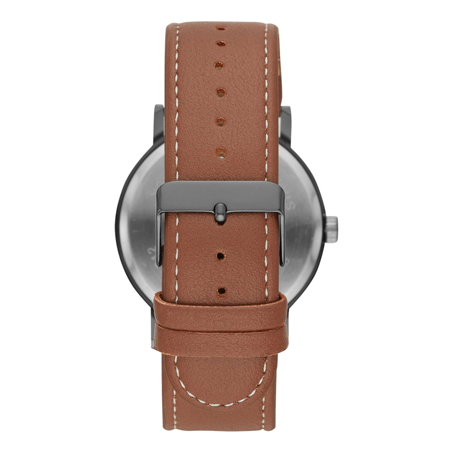 GEORGE Reloj para Hombre: Caja de Bronce, Esfera Negra de Fácil Lectura, Correa de Cuero Vegana Coñac (FMDOGE009)