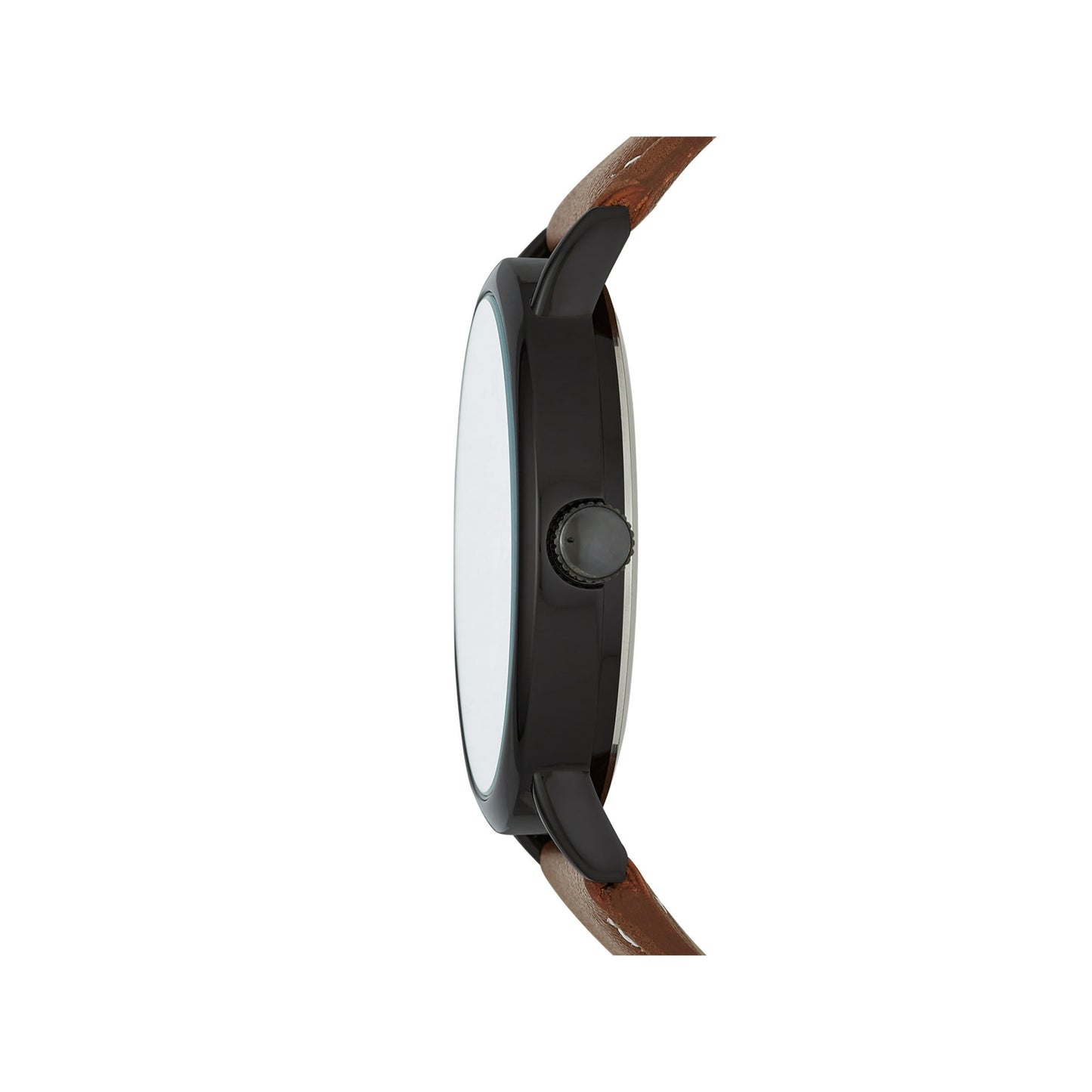 GEORGE Reloj para Hombre: Caja de Bronce, Esfera Negra de Fácil Lectura, Correa de Cuero Vegana Coñac (FMDOGE009)