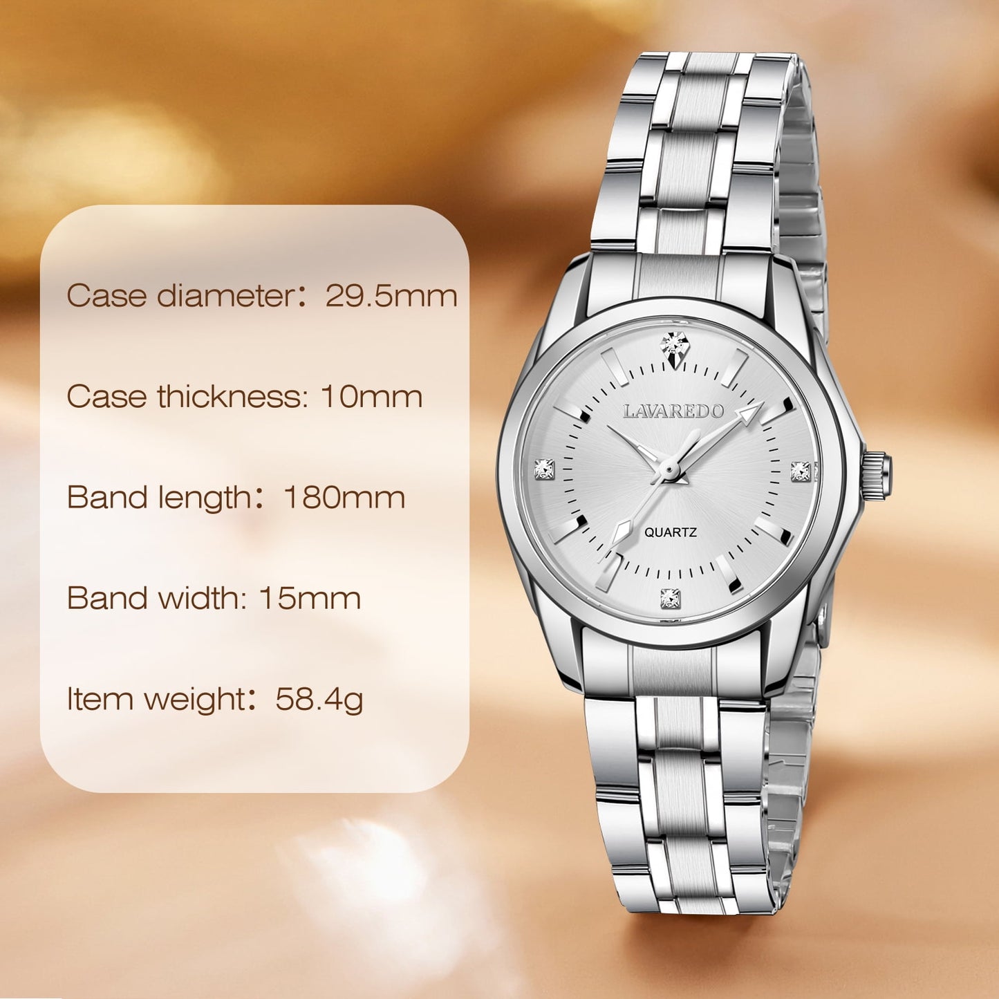 Bomieux Women Watch Quartz Lady Wristwatch with Solid Stainess Steel Band Luminous Pointer 3ATM Waterproof Watch Gift for Woman