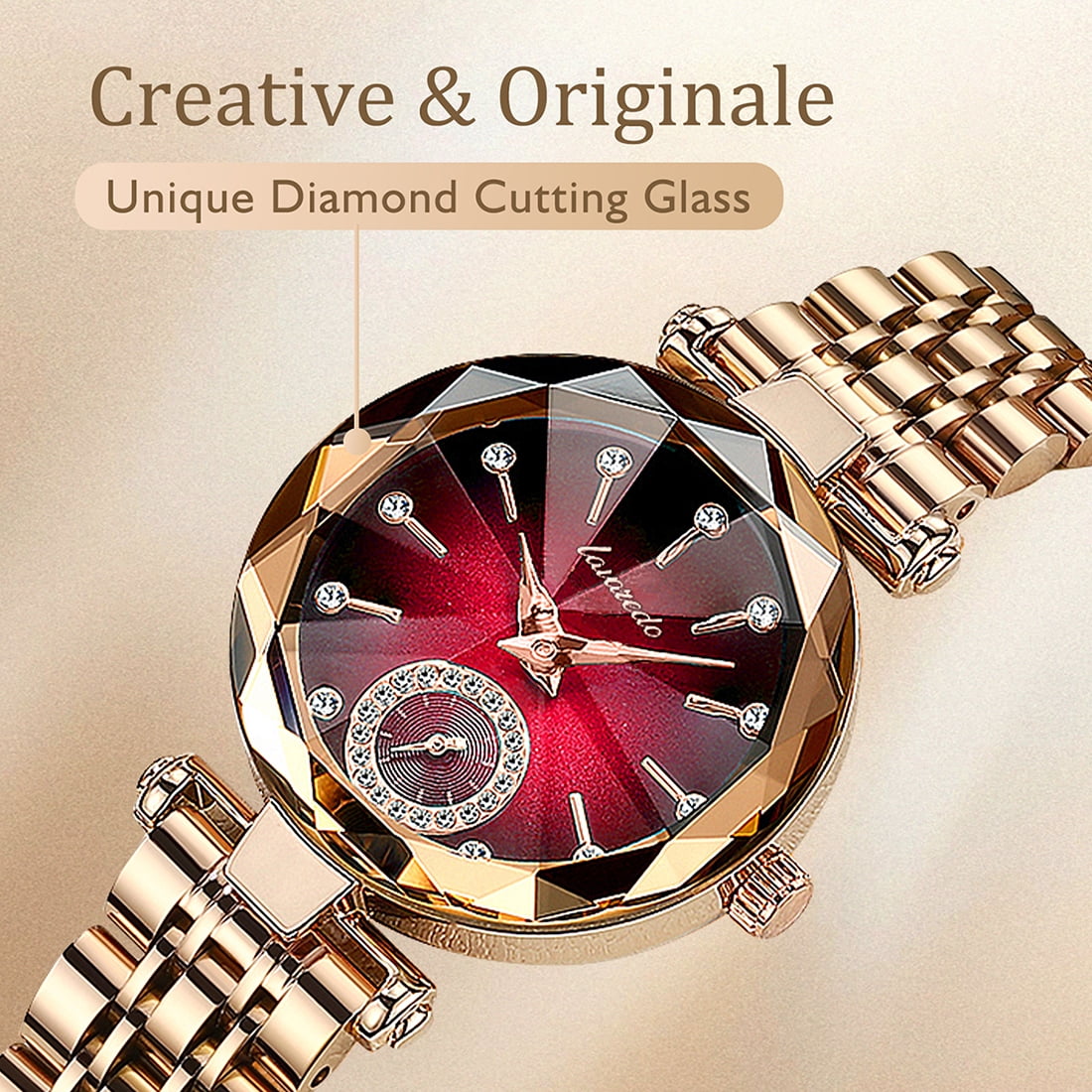 Women Watch Fashion Diamond Analog Quartz Wristwatches Luxury Ladies Watch with Stainless Steel Band Waterproof Wristwatches Gift for Women