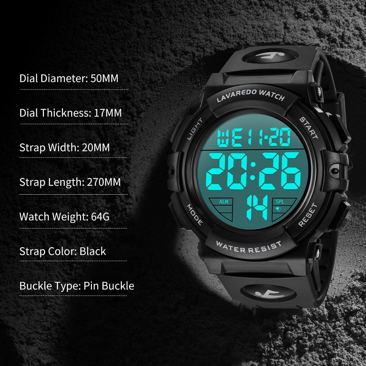 Watches for Man Digital Watches Waterproof Sport Watch with LED Backlight, Running Sports Digital Watch Gifts for Man Father's Day Gift