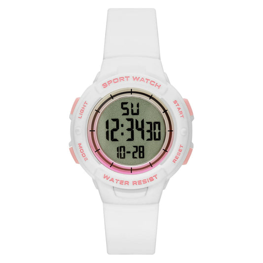 Time and Tru Women's White  Digital Sport Wristwatch (FMDOTT086)