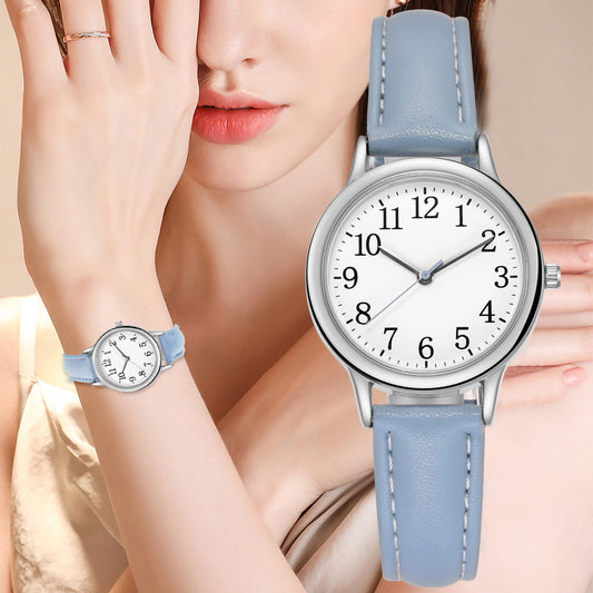 Transer Reloj Clásico de Mujer con Correa de Cuero, Negro