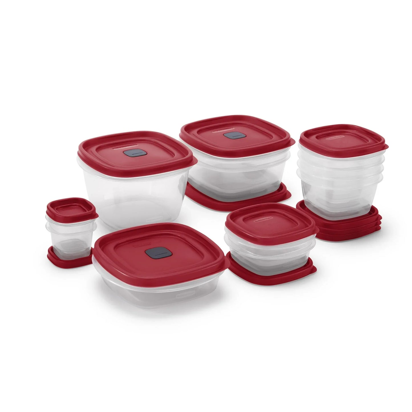 Rubbermaid EasyFindLids 24 Piece Food Storage Containers Variety Set, Red